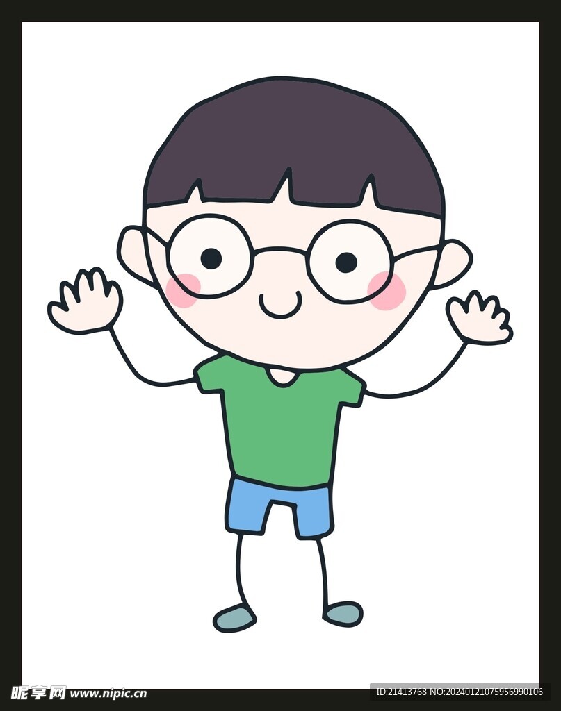 手绘儿童男孩