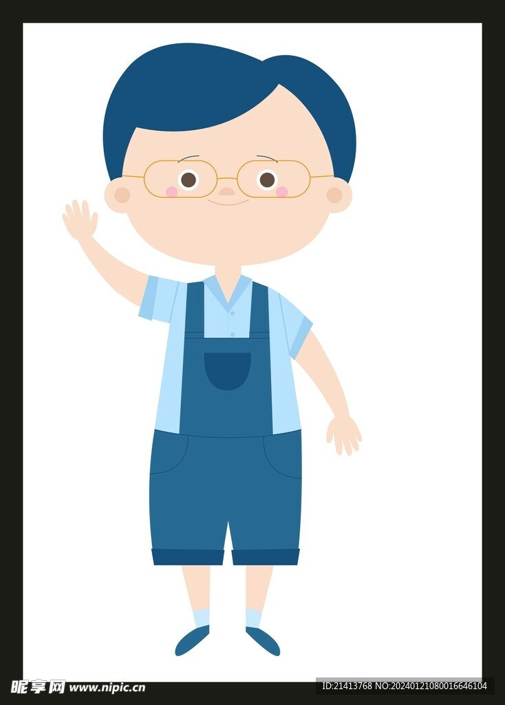 手绘儿童男孩