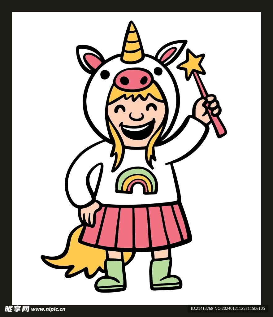 手绘儿童女孩