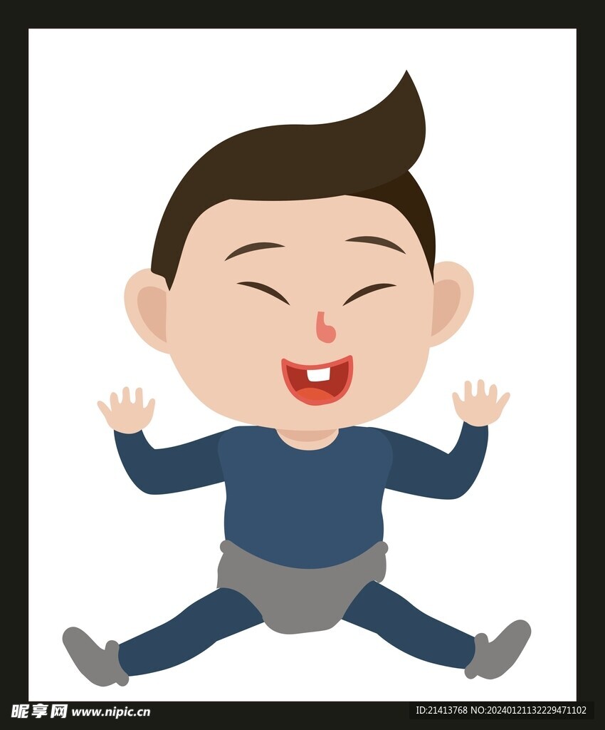 手绘儿童男孩
