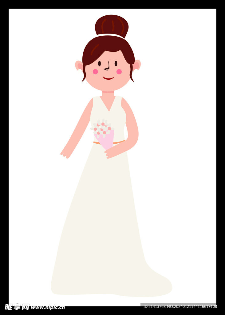 手绘婚纱女孩