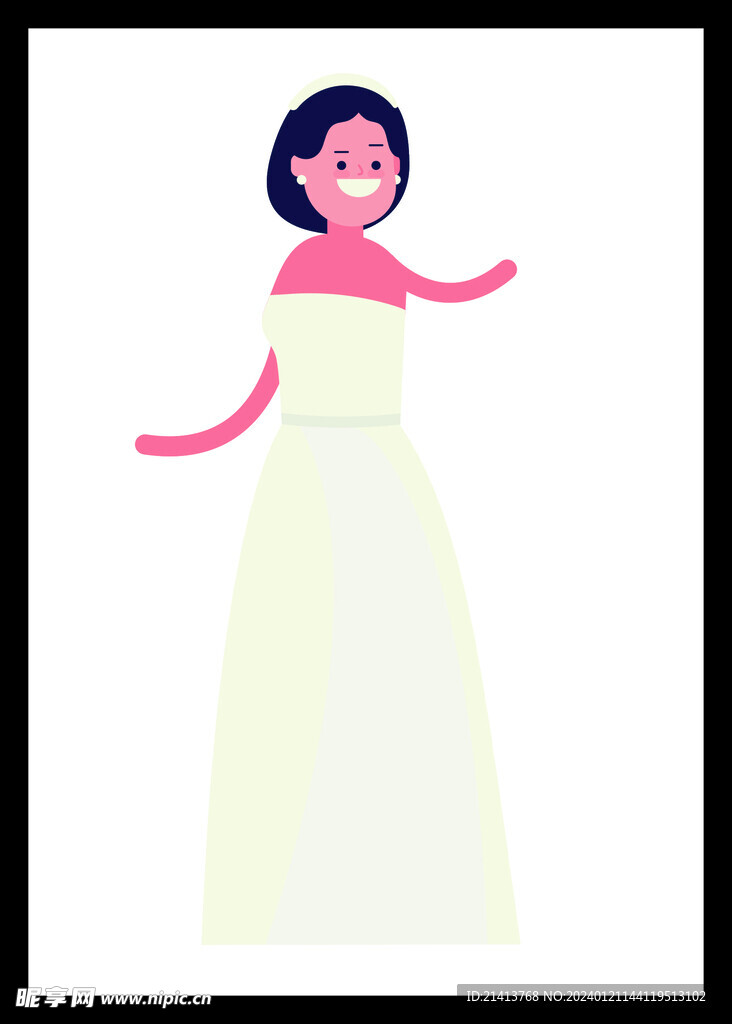 手绘婚纱女孩