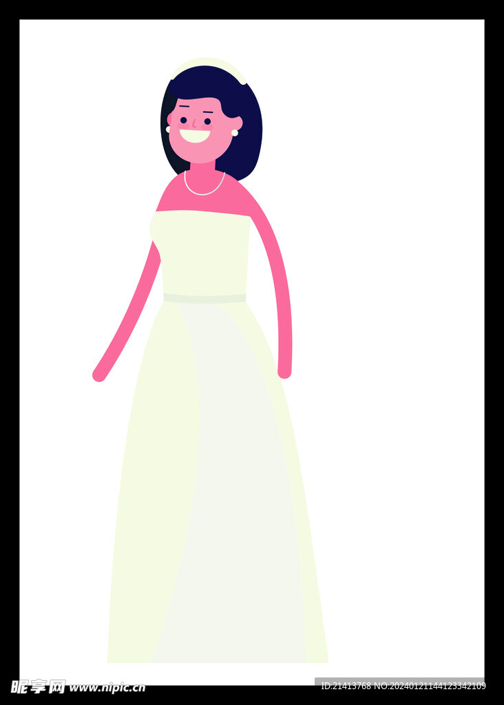 手绘婚纱女孩