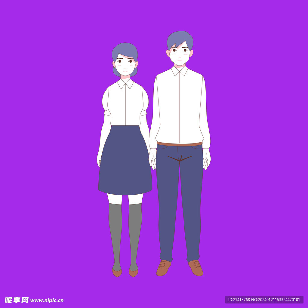 手绘情侣恋人