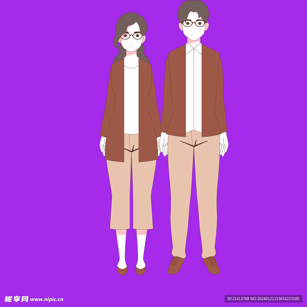 手绘情侣恋人