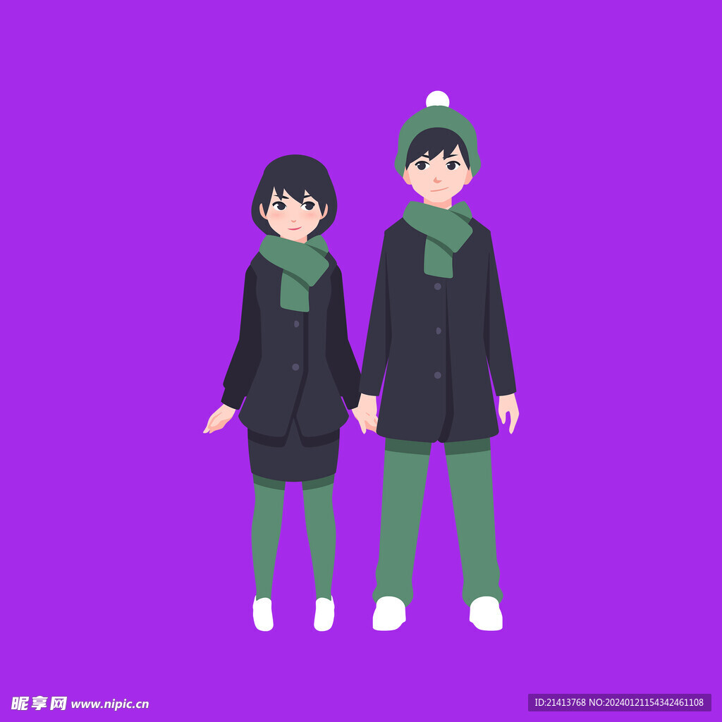 手绘情侣恋人