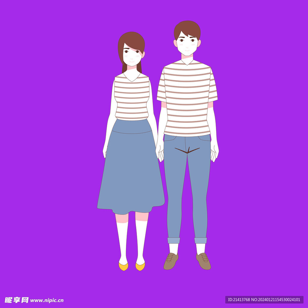 手绘情侣恋人