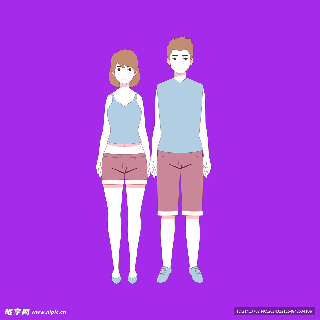 手绘情侣恋人