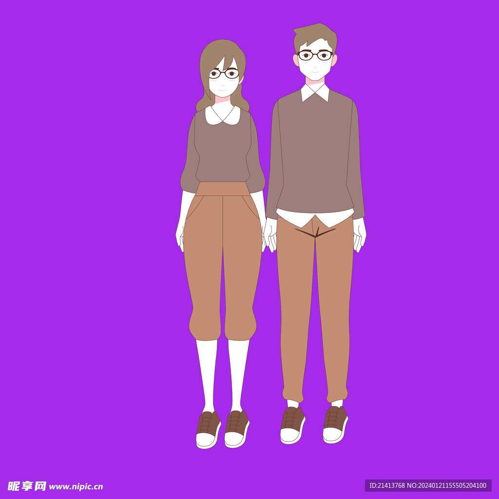 手绘情侣恋人