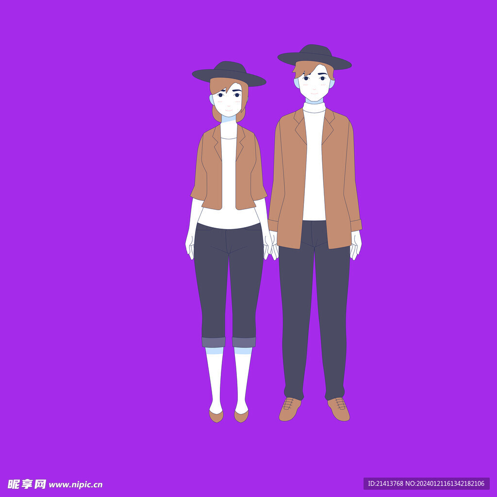 手绘情侣恋人