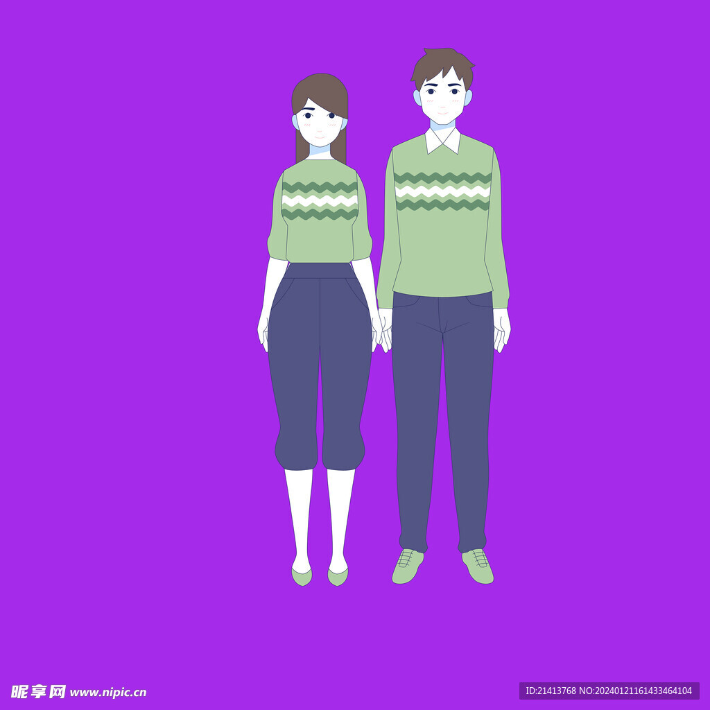 手绘情侣恋人