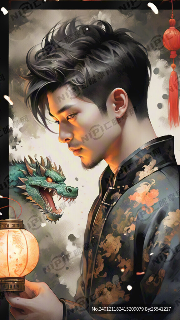 春节氛围 喜庆 有灯笼 有对联