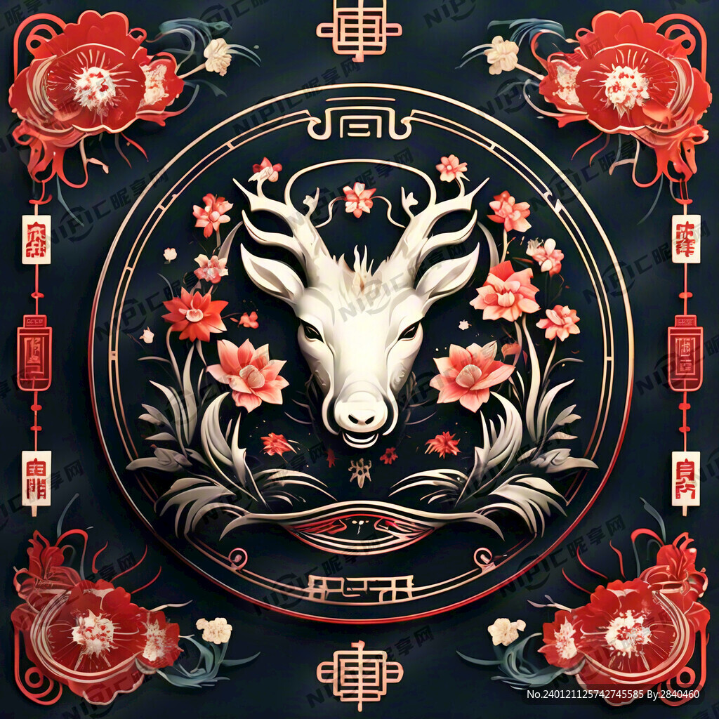 新年标签图案