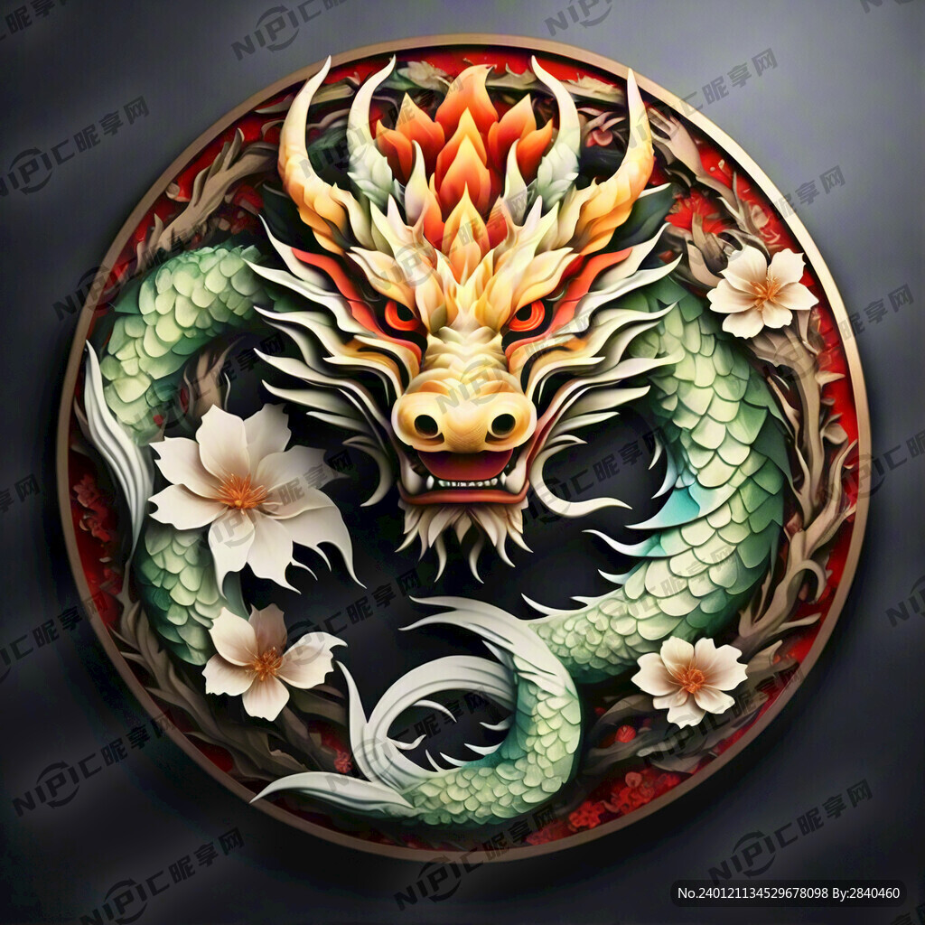 不带背景龙年贴画