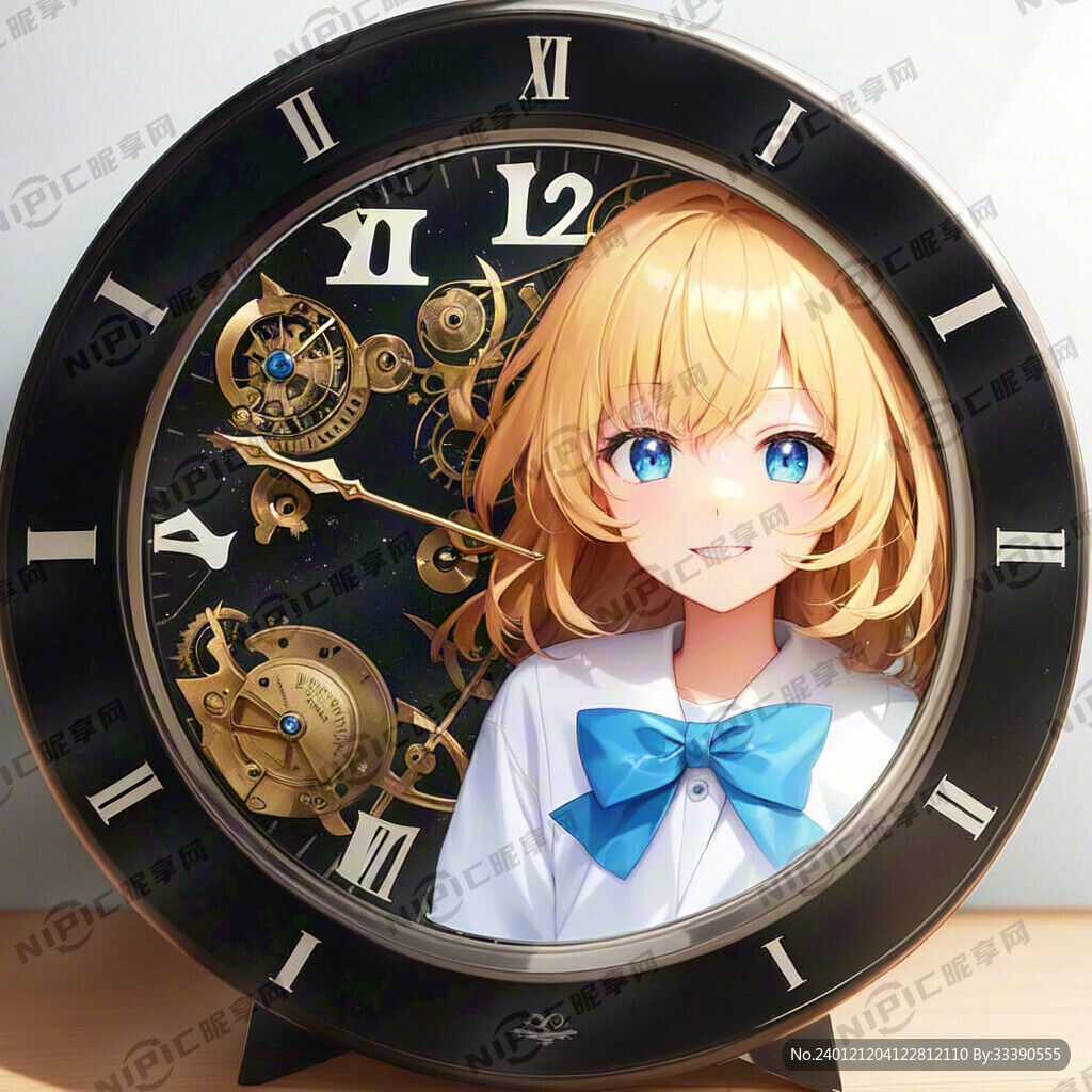 在微笑的卡通闹钟