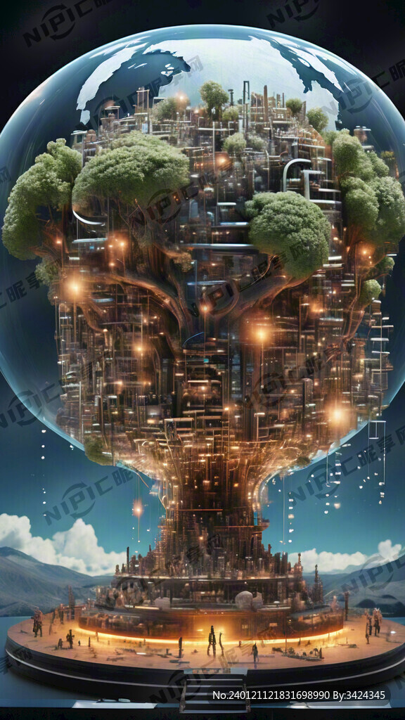蓝色科技3D背景