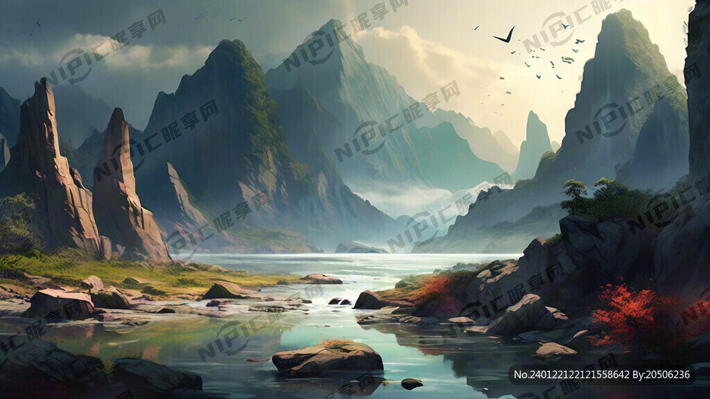 AI创作图山水nipic.com-昵图网