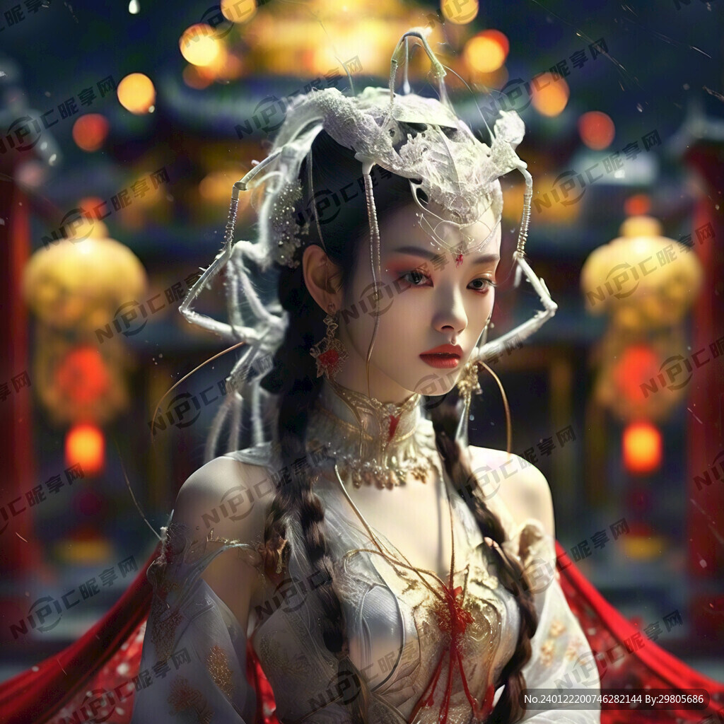 白色蜘蛛 女人 黄金 首饰