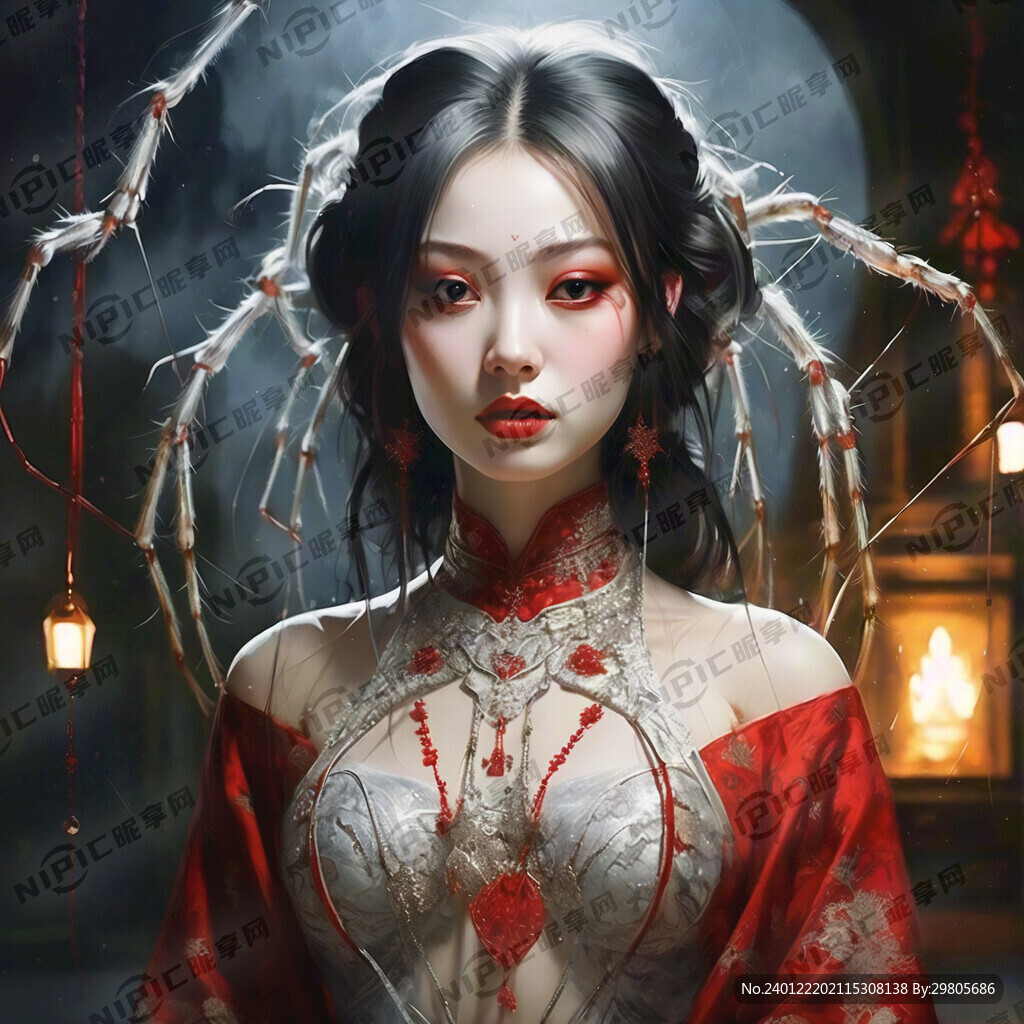 白色蜘蛛 红衣服女人 黄金