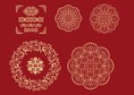 中式传统纹样圆形花纹