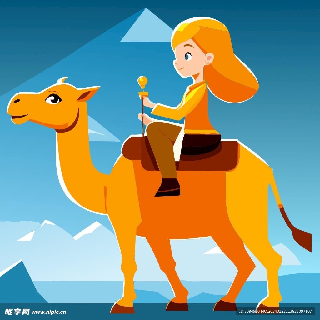 骑骆驼的小女孩