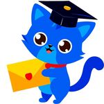 手持信封文件的毕业帽猫