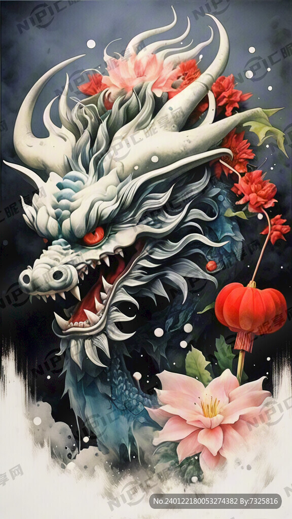 中国新年 龙 爆竹 中国风