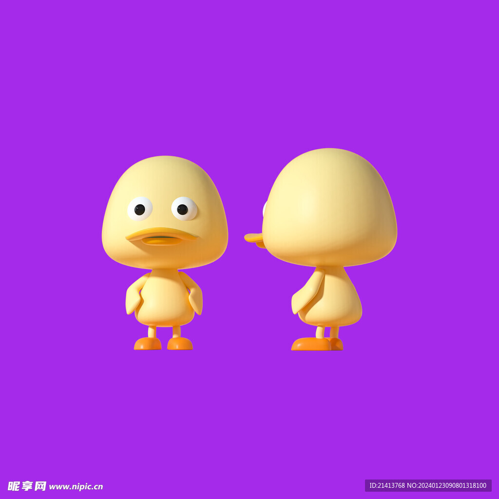 手绘线描小鸭