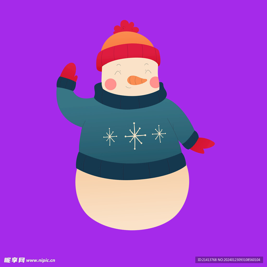 手绘雪人素材 