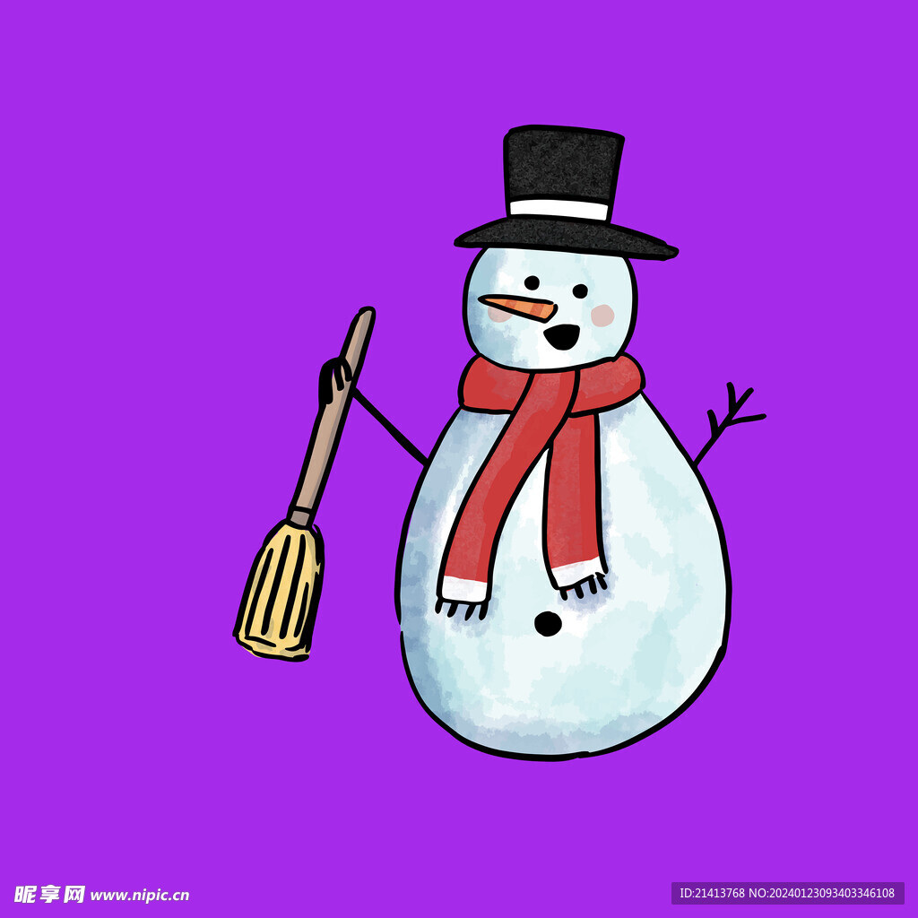手绘雪人素材 