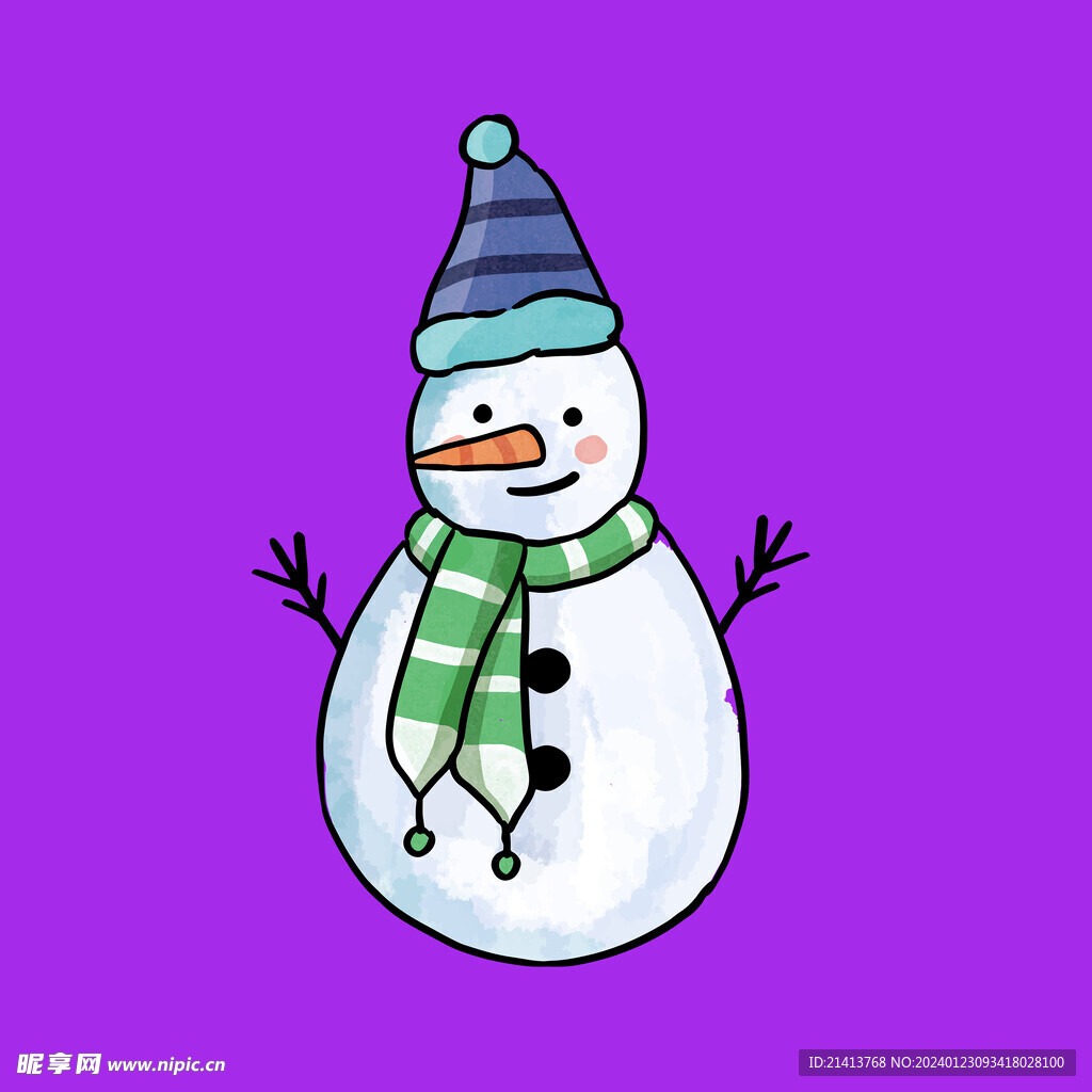 手绘雪人素材