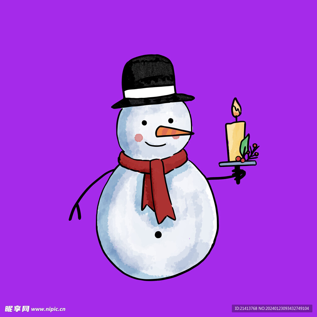 手绘雪人素材 