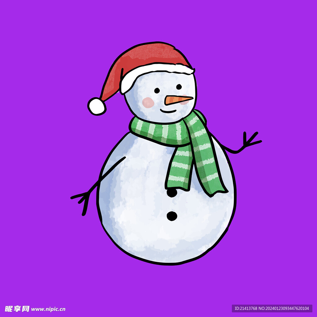 手绘雪人素材 