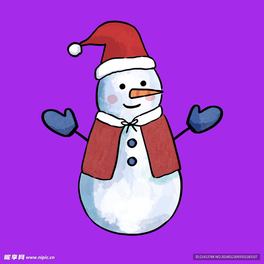 手绘雪人素材 
