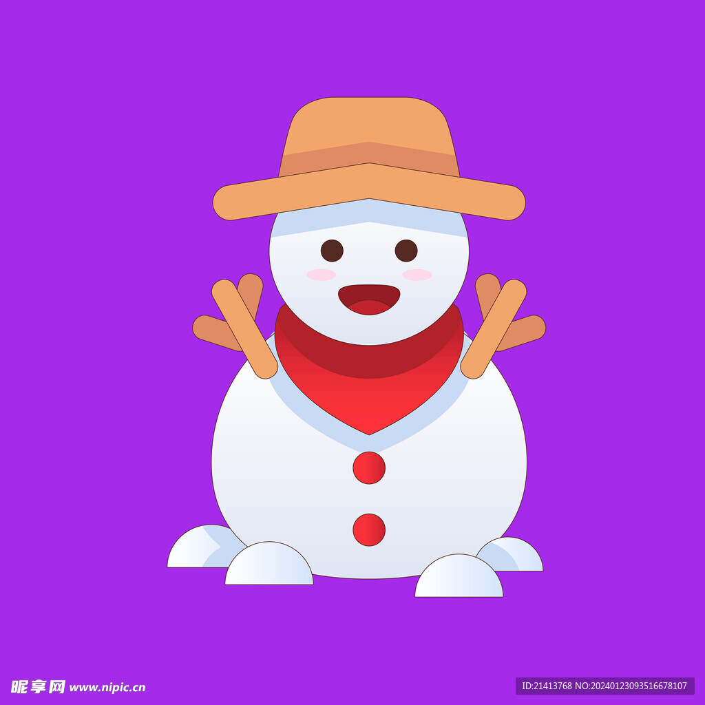 手绘雪人素材