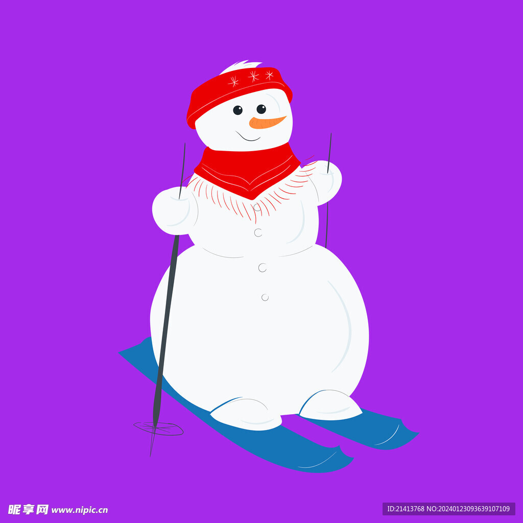 手绘雪人素材 