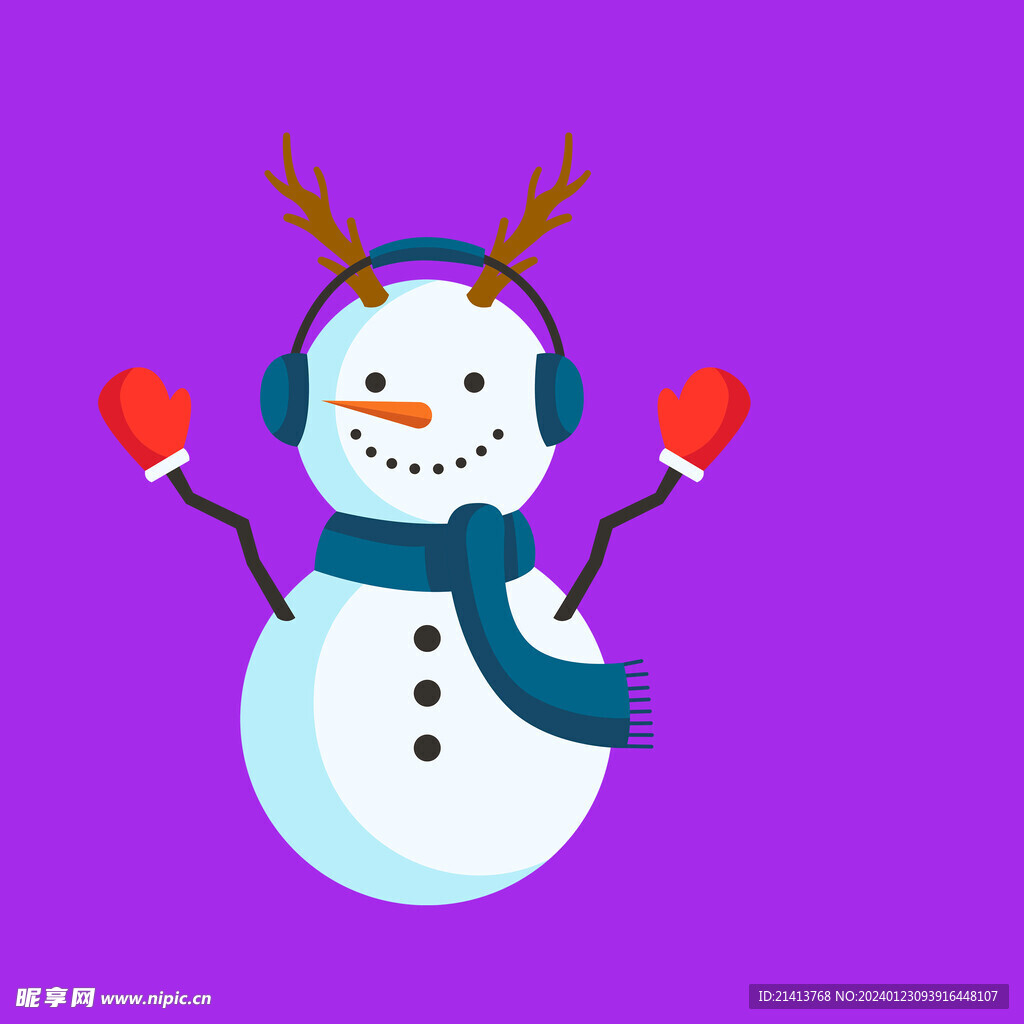 手绘雪人素材 