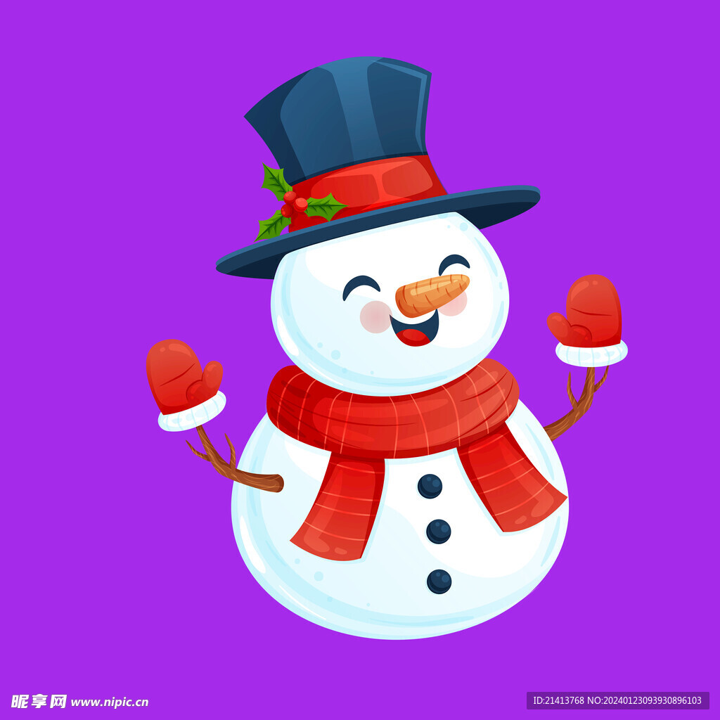手绘雪人素材 