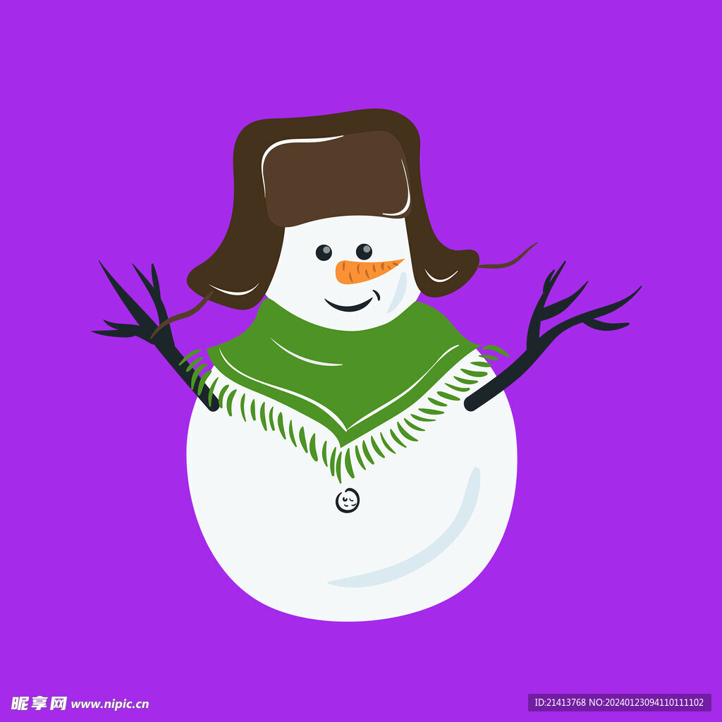 手绘雪人素材 