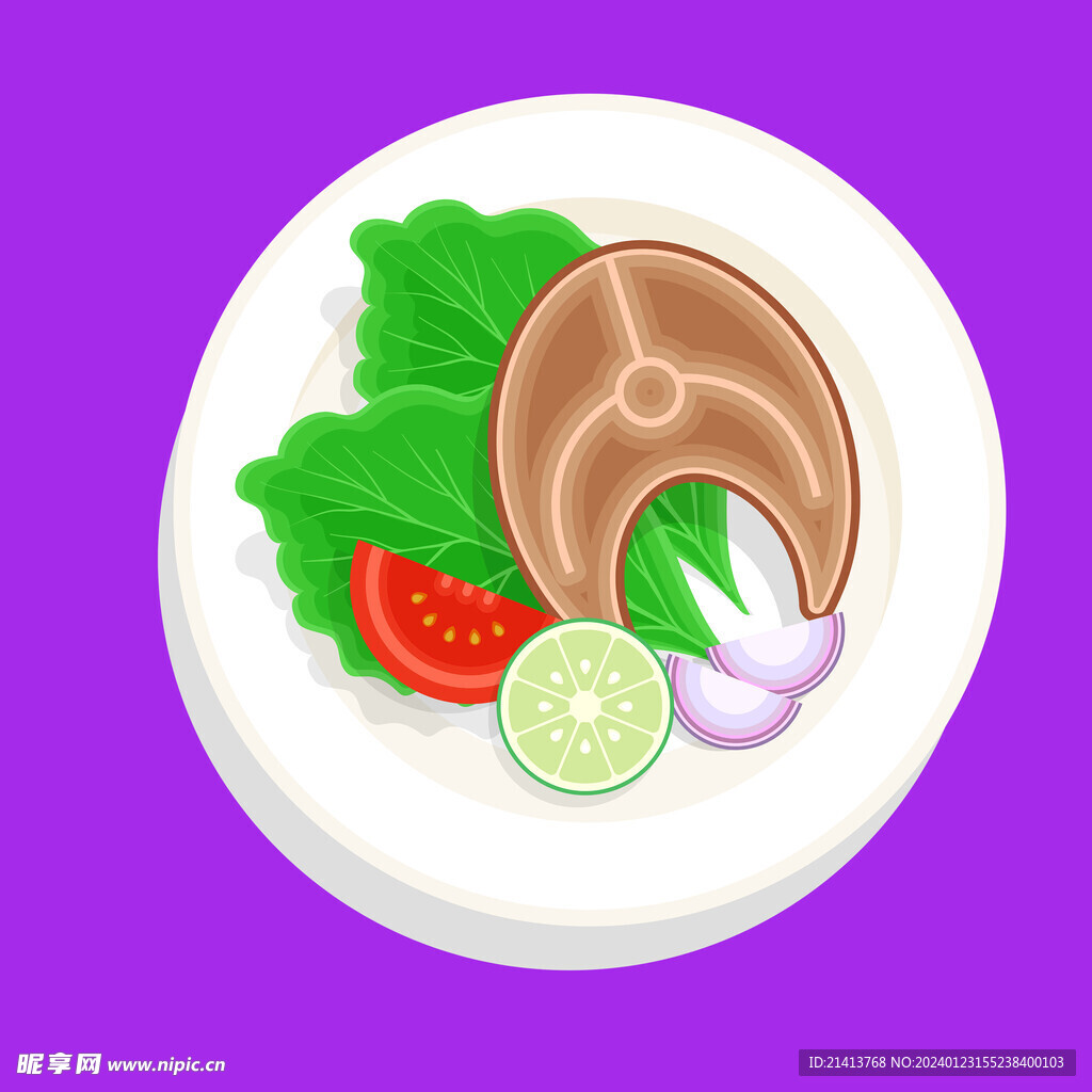 手绘西餐牛排