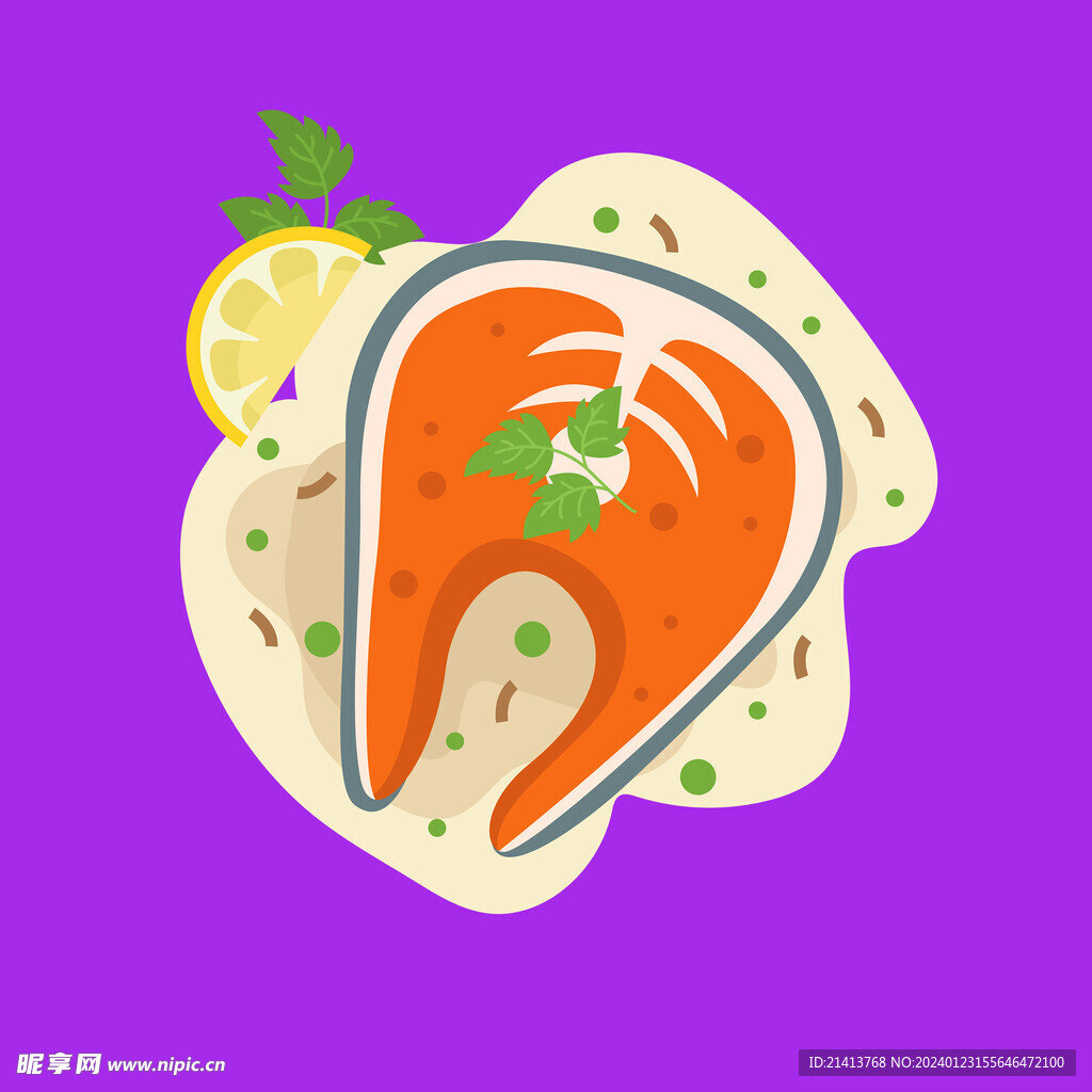 手绘西餐牛排 