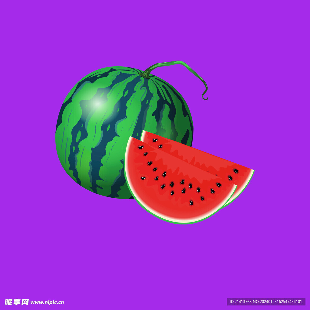手绘西瓜水果 