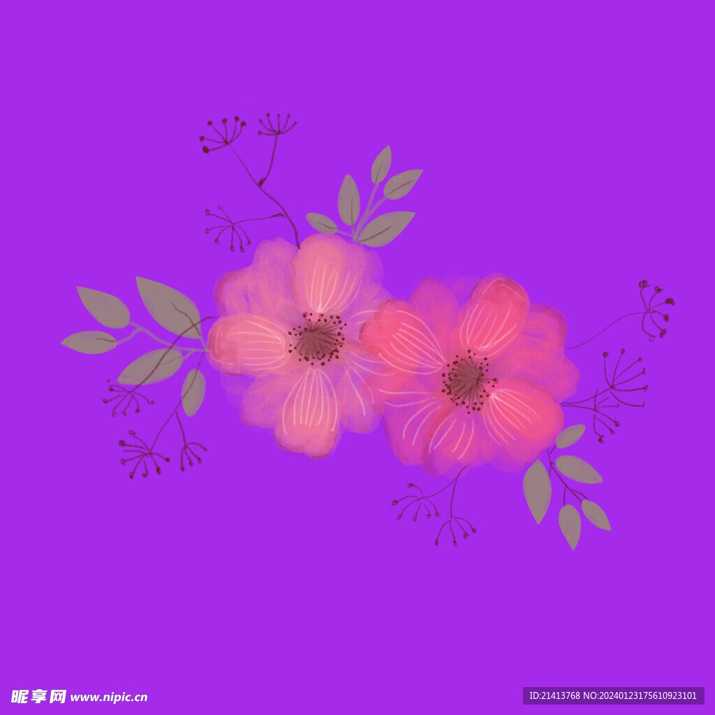 手绘花卉花朵 