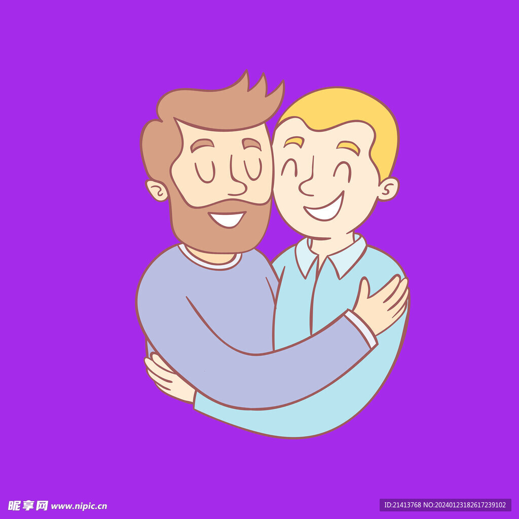 手绘男人男孩