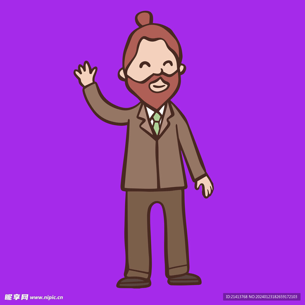 手绘男人男孩 
