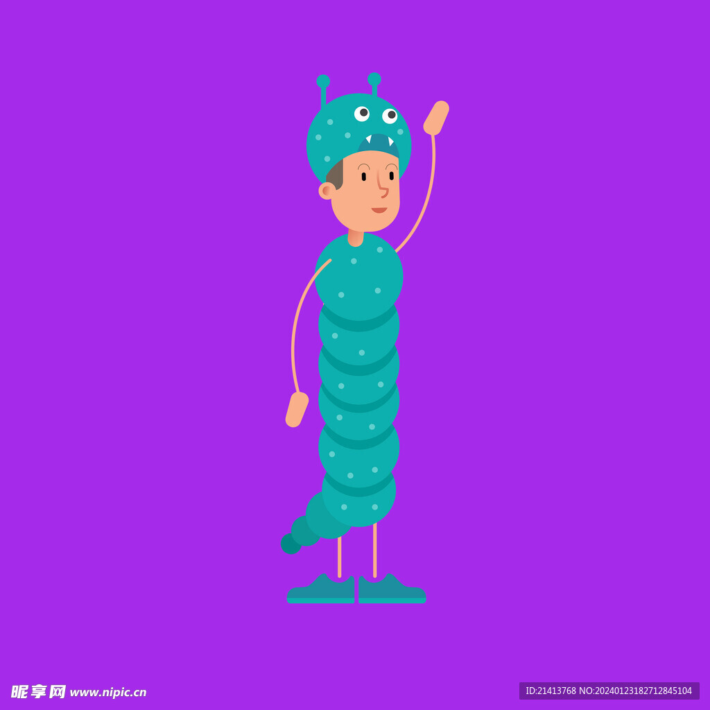 手绘儿童男孩 
