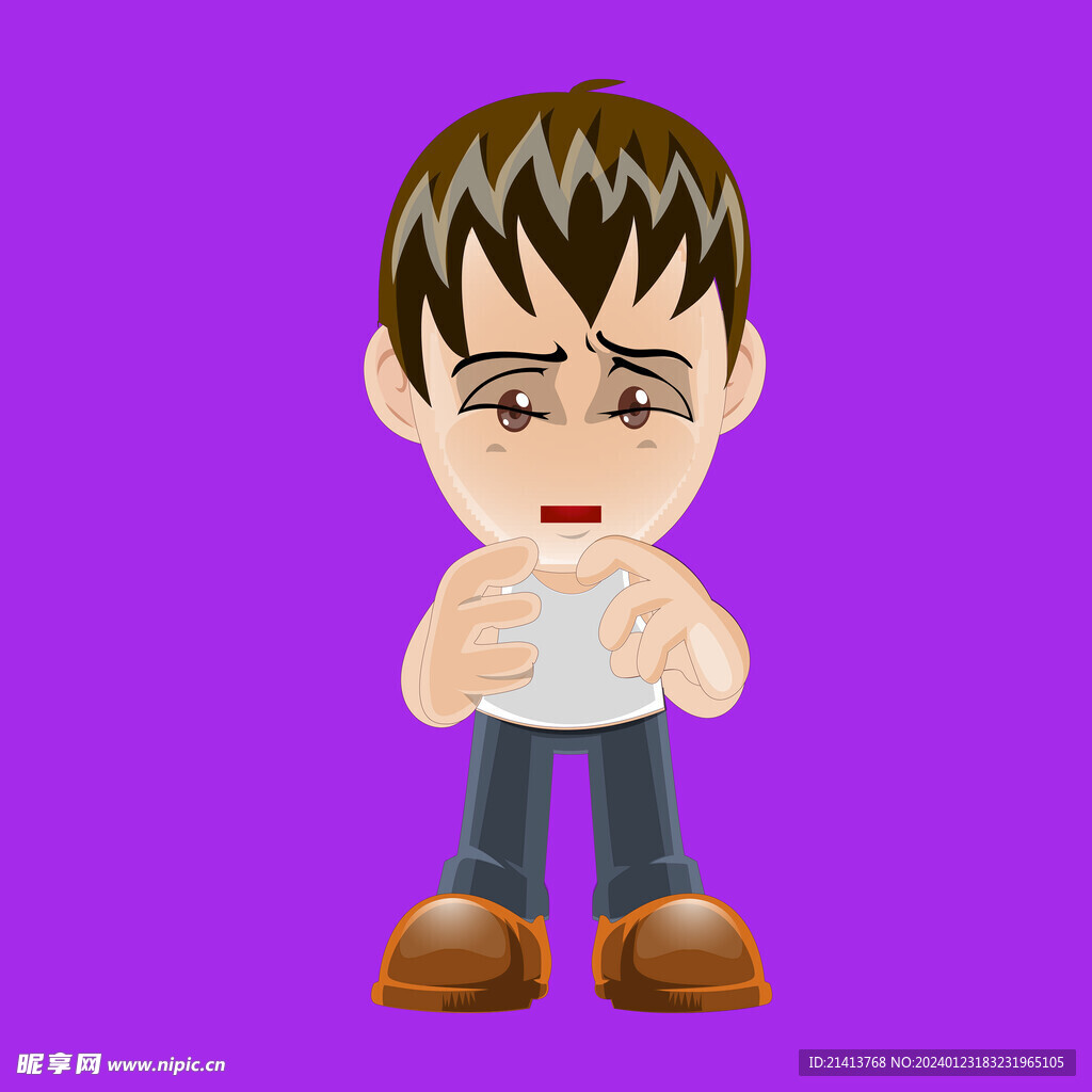 手绘儿童男孩 