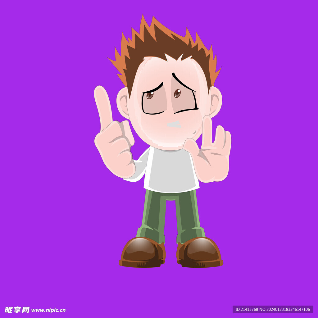 手绘男人男孩 