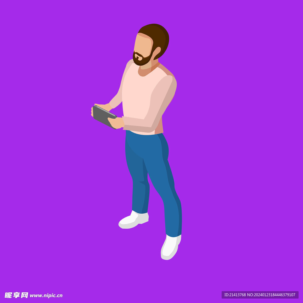 手绘男人男孩 
