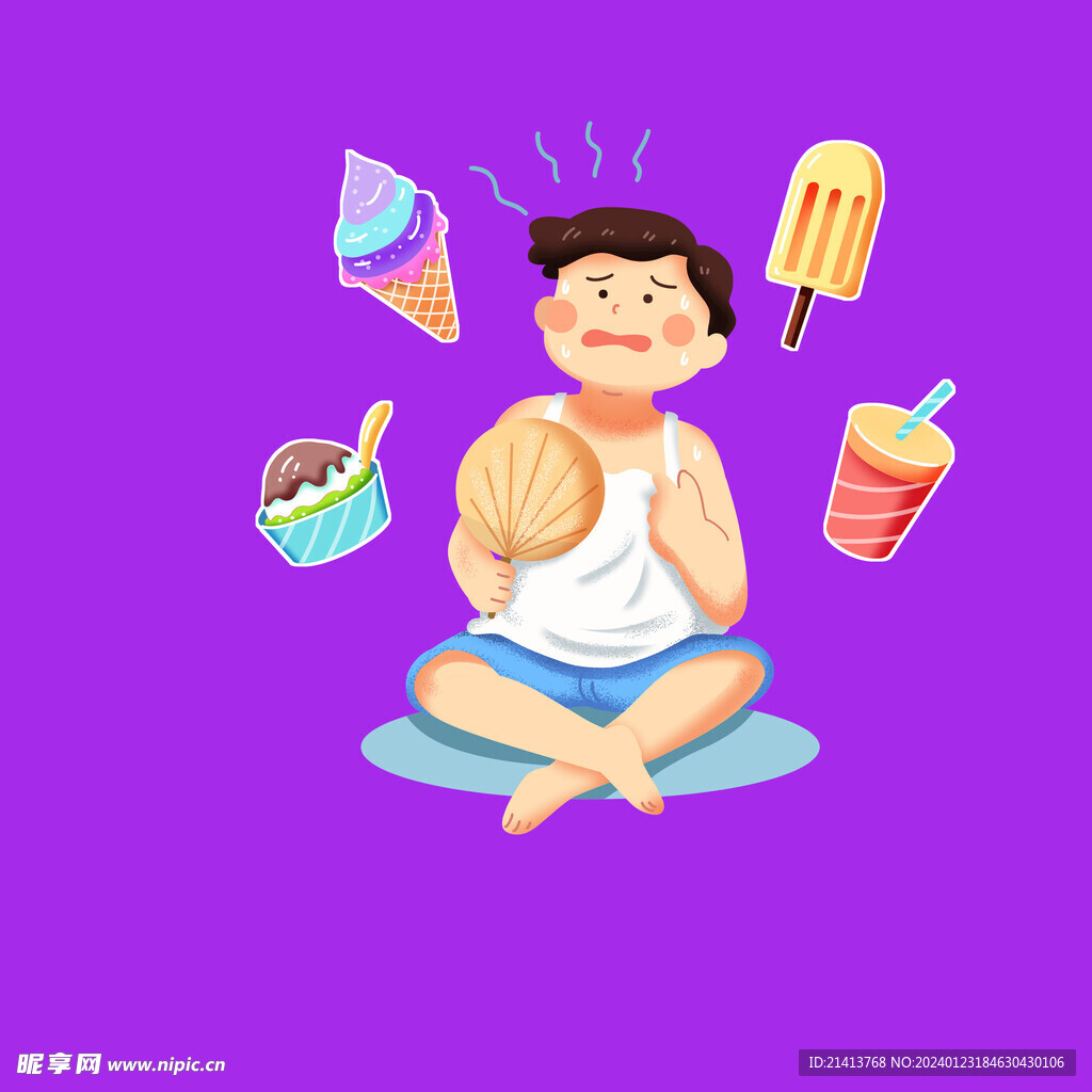 手绘儿童男孩
